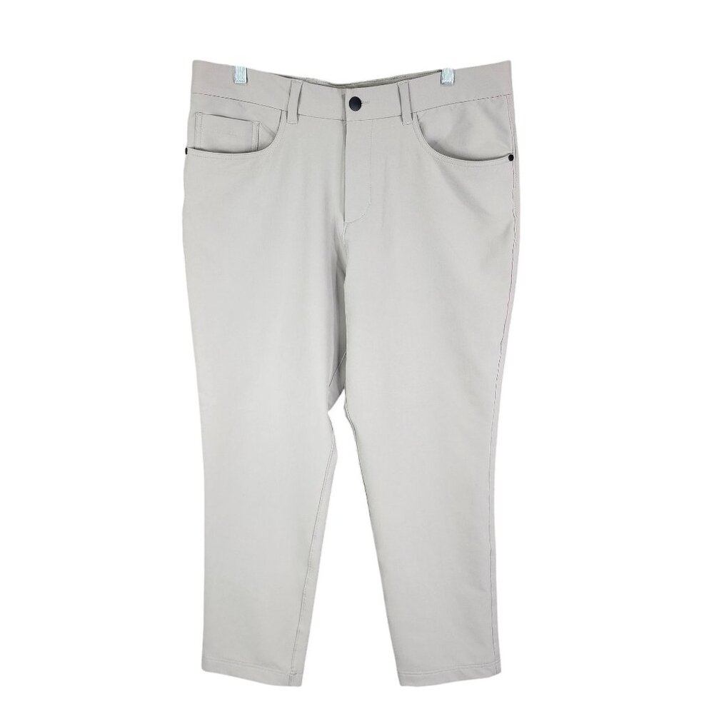 Mens Gray Panama Jack Casual Trousers Pants Polyester Spandex Blend Size 36x30